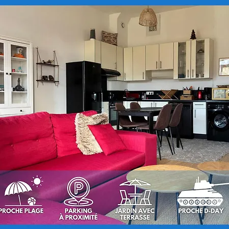 Les Douves Duplex 5 Personnes Lumineux Avec Jardin Et Terrasse Amenagee , Vue Sur Chateau A 5mn De La Mer, Proche Omaha Et Bayeux Apartment Commes